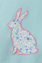 Green bunny applique shorts set
