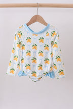 Blue bow lemon rashguard