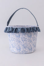 Blue bunny floral ruffle basket