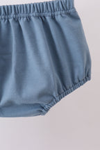 Navy bunny embroidery peter pan collar bloomer set