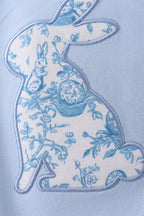 Blue bunny applique ruffle bubble