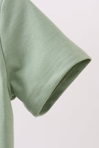 Sage puppy french knot top