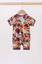 Camouflage print bamboo pajama romper