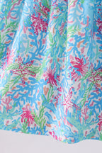Mint island bloom ruffle dress