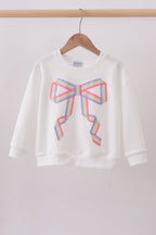 Cream hand-sewn bow mom&me sweatshirt