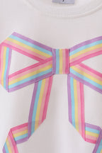 Cream hand-sewn bow mom&me sweatshirt