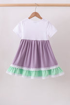 Purple lace rainbow ruffle dress