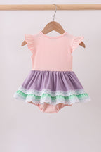Purple lace rainbow ruffle bubble