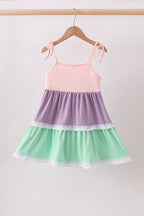 Purple lace rainbow tiered dress