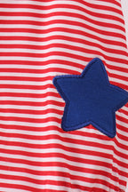 Red stripe star applique bubble
