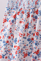 Blue floral smocked dress
