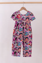 Purple character bamboo jumpsuit