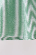 Green Watermelon Stripe Smocked Embroidered Seersucker Set