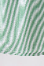 Green Watermelon Stripe Smocked Embroidered Seersucker Dress