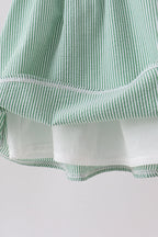 Green Watermelon Stripe Smocked Embroidered Seersucker Dress