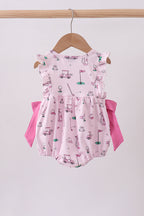 Pink golf print ruffle bubble