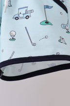 Navy golf print shorts set