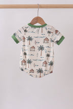 Green beach print bubble