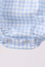 Blue Gingham Animal Embroidered Bubble