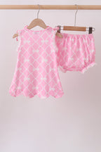 Pink Bow Bloomer Set