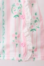 Pink floral print bow dress