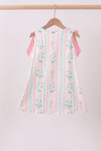 Pink floral print bow dress