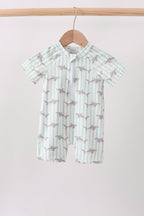 Green Stripe Shark UPF Swim One-Piece