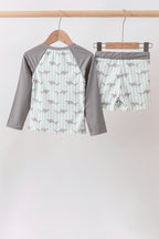 Green Stripe Shark UPF Rashguard Set