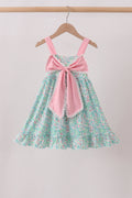 Pink Bow Floral Dress