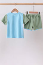 Blue sage shorts set