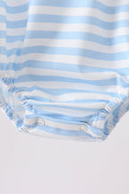 Blue Fire Engine Stripe Embroidered Bubble