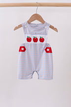 Blue Apple Embroidered Plaid Jon Jon