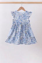 Blue Floral Print Dress