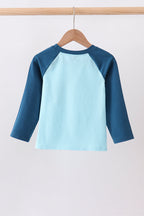 Teal Apple Embroidered Top