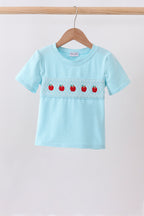 Blue Apple Smocked Top