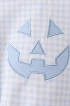 Blue Jack-O-Lantern  Applique Bubble
