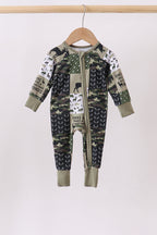 Camo Deer Bamboo Zip Romper