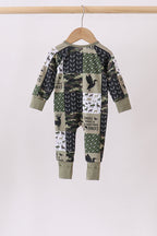 Camo Deer Bamboo Zip Romper