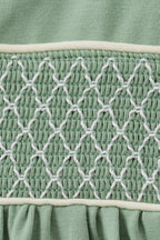 Sage collar smocked lace bloomer set