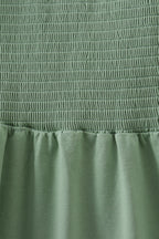 Sage smocked mom dress