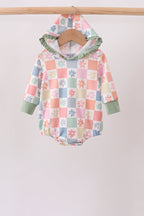 Pastel Daisy Checkerboard Hoodie Bubble