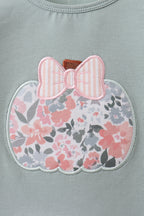Sage Floral Pumpkin Applique Pants Set
