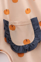 Khaki embroidery smocked romper
