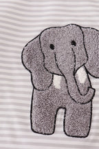 Alabama polka dot elephant french knot stripe top