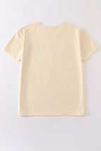 Beige blank basic t-shirt Adult Kids and baby bubble