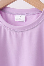 Lavender scalloped mom&me shorts set