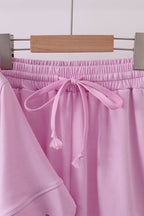 Pink scalloped mom&me shorts set