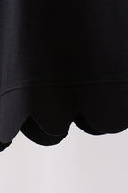 Black scalloped women shorts set