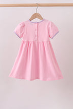 Pink ghost pumpkin embroidery dress