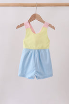 Yellow & blue ruffle bow bubble